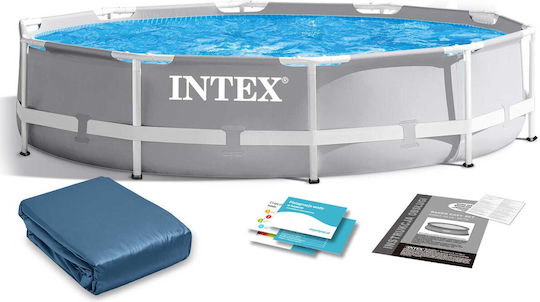 Intex Prism Frame Runde Schwimmbecken PVC 4485l mit Metallic-Rahmen Grau