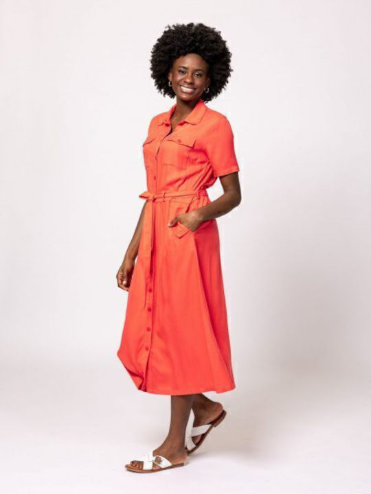 Midi Hemdkleid Koralle