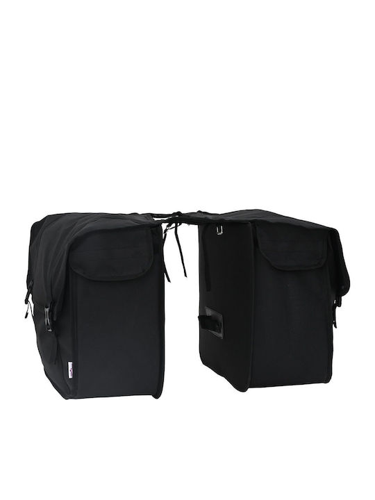 vidaXL Coș Dublu Pentru Bicicletă 48lt Negru