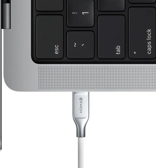 Nomad Kevlar Braided USB 2.0 USB-C Cable Male - USB-C 240W PD White 1.5m