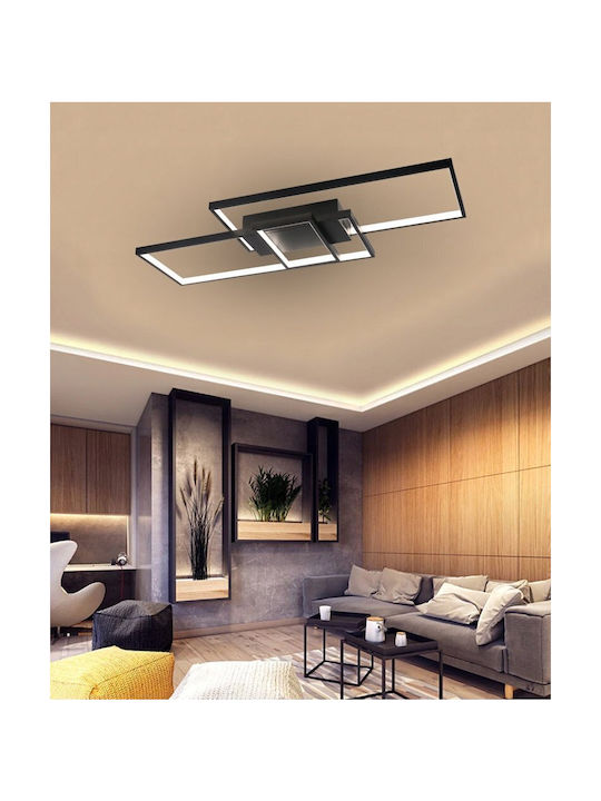 Lvt Таванно осветление 83бр Черен с Вграден LED и Дистанционно Управление