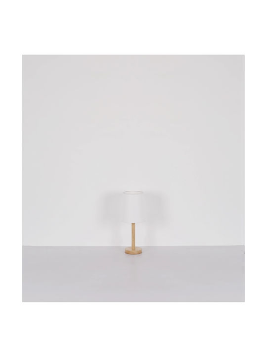 Globo Lighting Wood Table Lamp with White Shade and Base