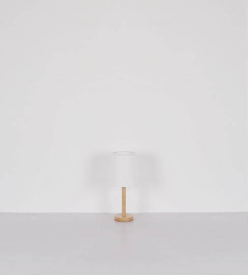 Globo Lighting Wooden Table Lamp for E14 Socket with White Shade and Base