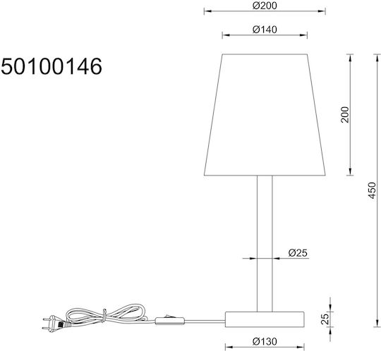 Globo Lighting Wooden Table Lamp for E14 Socket with White Shade and Base