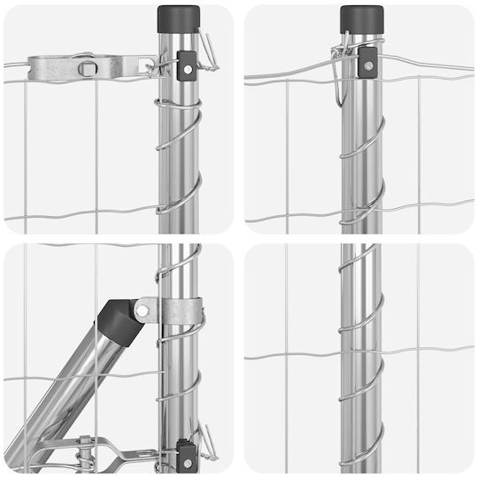 vidaXL Garden Fence Wire Steel 80 cm Grey
