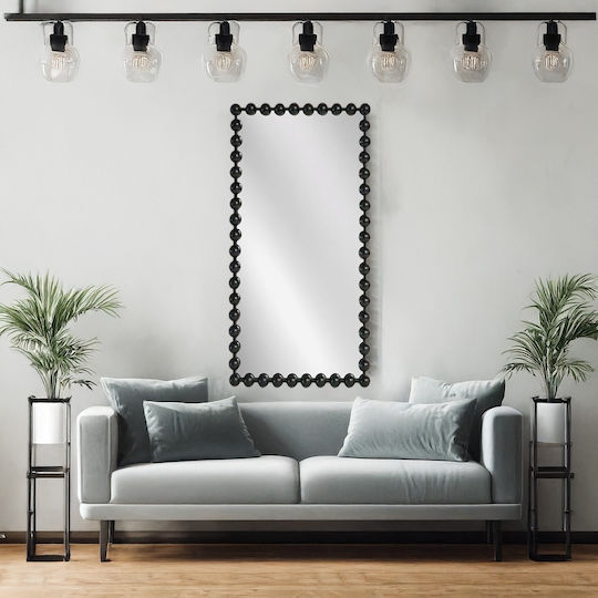 Artekko Dia Oglindă de Perete De Corp Întreg cu Negru Ramă din Metalic 130x70cm 1buc