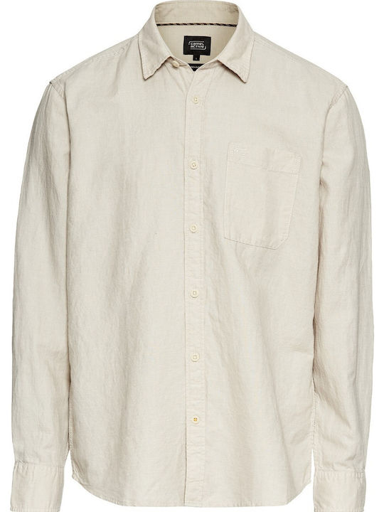 Long-sleeved Linen Shirt Beige