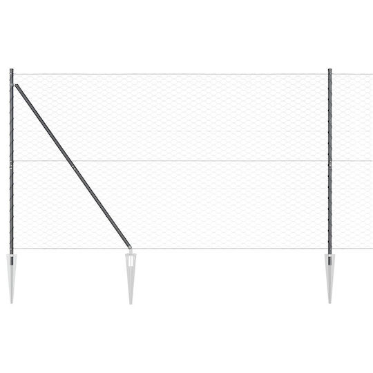 vidaXL Zaun Draht für Gartenzaun aus Metall 150cm 1Stück Gray