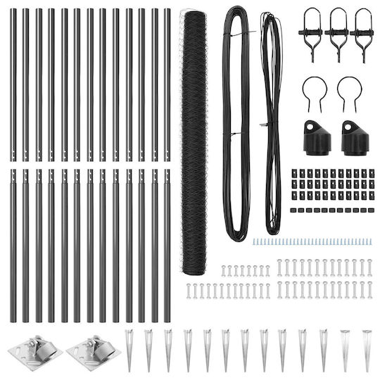 vidaXL Zaun Draht für Gartenzaun aus Metall 150cm 1Stück Gray