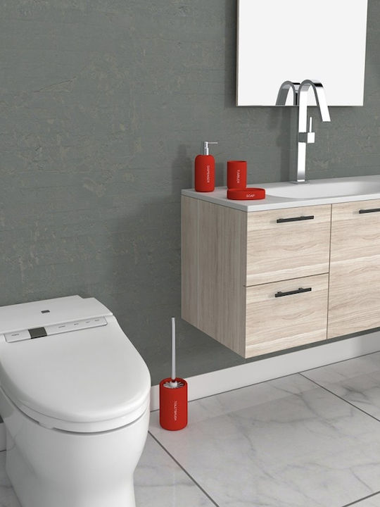 Inter Ceramic Kunststoff Badezimmer Toilettenbürste Rot