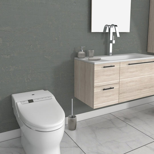 Inter Ceramic Plastic Coș de gunoi pentru baie Argintiu