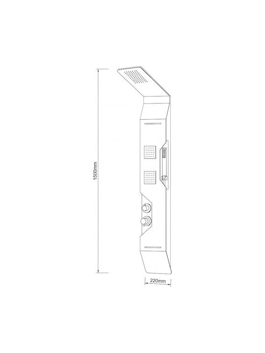 Inter Ceramic Στήλη Ντουζ χωρίς Μπαταρία 150cm Λευκή Inter Ceramic Στήλη Ντουζ χωρίς Μπαταρία 150cm Λευκή