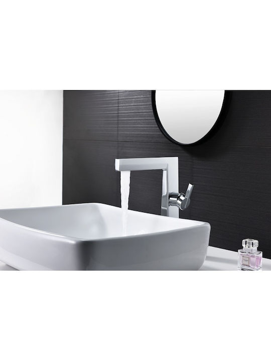 Inter Ceramic Αναμεικτική Μπαταρία Νιπτήρα Ασημί