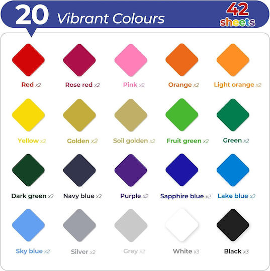 Set 42 Ohuhu Vinyl Htv Sheets 30x25 Cm Multicolor