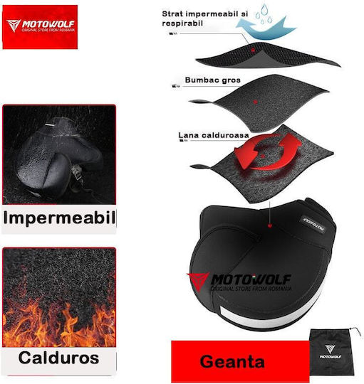 Set 2 Protectoare de Vânt pentru Ghidonul Motocicletei Impermeabile Căptușite pentru Vreme Rece Universale Motowolf