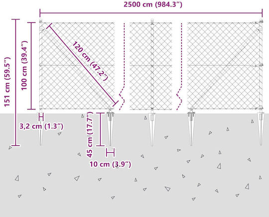 vidaXL Ограда Ситова мрежа Подредба Зелен 1x25м