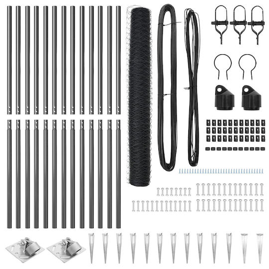 vidaXL Garden Fencing Material 1pcs Gray
