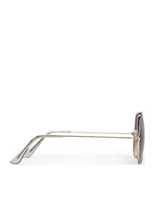 Chpo Women's Sunglasses with Brown Metallic Frame and Brown Lenses 16135FA