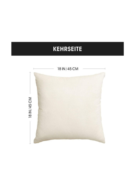 Husă de Pernă Decorativă 123 Abc Înapoi la Școală 45x45cm 4buc Bej
