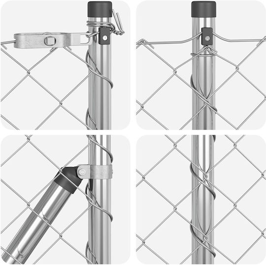 vidaXL Sârmă Ghimpată Galvanizată Module Gri 0.8x25m