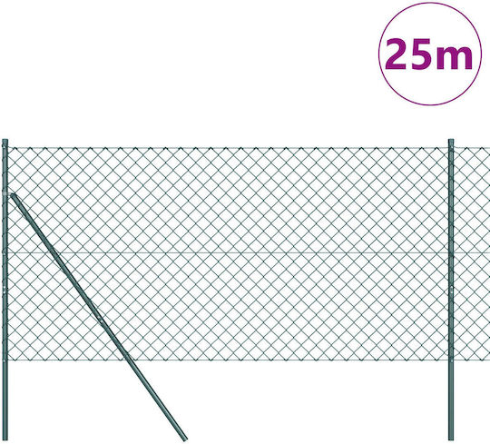vidaXL Мрежи От Телена Тел Подредба Зелен 25m