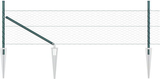 vidaXL Plasă De Sârmă Galvanizată Module Verde 25m
