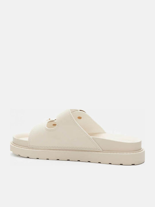 Women's Flat Sandals Flatforms in Beige Color