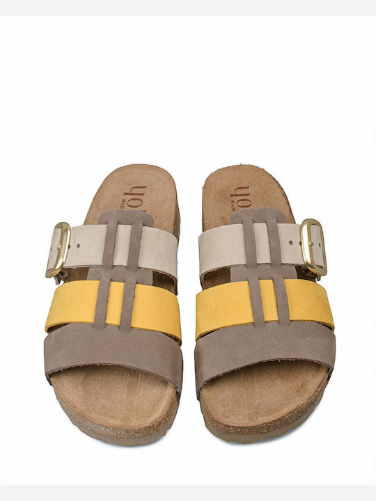 Women's Flat Sandals in Yellow Color