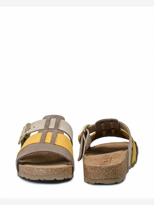Women's Flat Sandals in Yellow Color