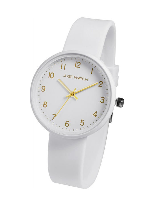Just Watch Women's Watch with White Rubber Strap