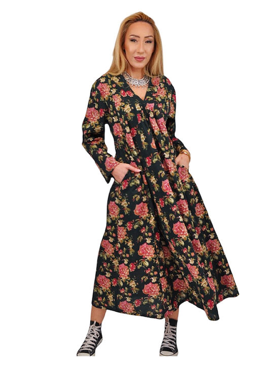 Sommer Maxi Damenkleid Schwarz