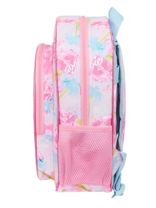 Barbie Painterly Ghiozdan Troler Școală Primară Roz cu Husă pentru Sticlă de Apă