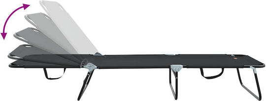 Vidaxl Folding Sunbed 2 Pcs Portable Black 600d Oxford Fabric 56x189x87cm Black