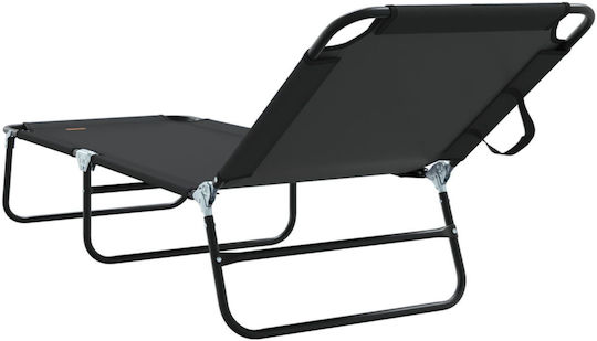 Vidaxl Folding Sunbed 2 Pcs Portable Black 600d Oxford Fabric 56x189x87cm Black