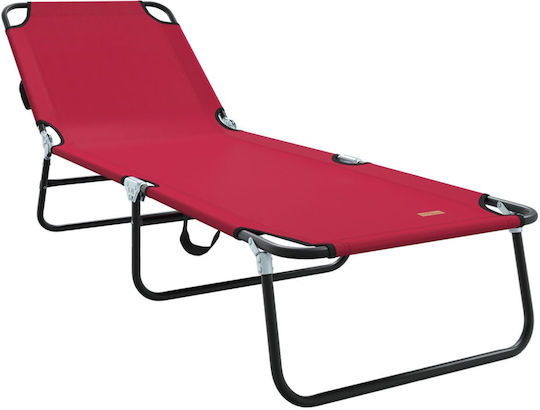Vidaxl Folding Sunbed 2 Pcs Portable Red Fabric 600d Oxford 56x189x87cm Red