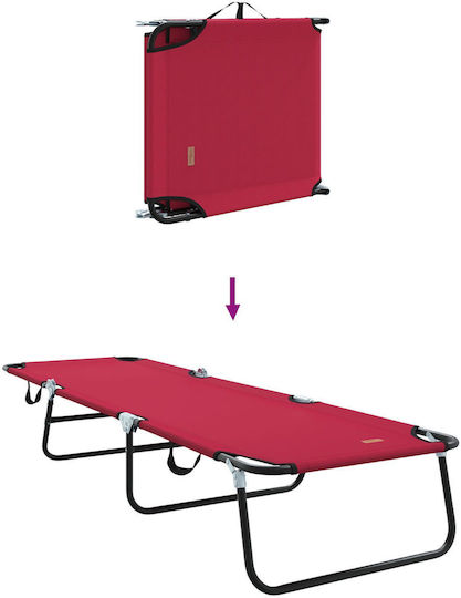 Vidaxl Folding Sunbed 2 Pcs Portable Red Fabric 600d Oxford 56x189x87cm Red