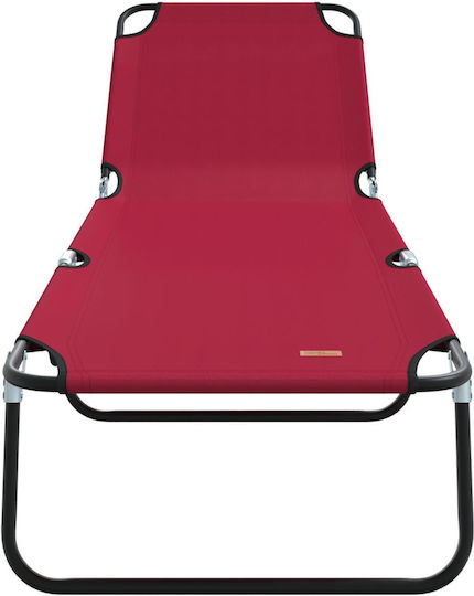 Vidaxl Folding Sunbed 2 Pcs Portable Red Fabric 600d Oxford 56x189x87cm Red