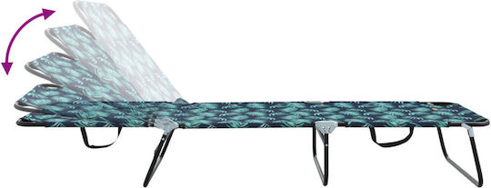 vidaXL Foldable Metallic Beach Sunbed Green 56x189x87cm