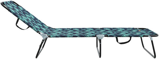 vidaXL Foldable Metallic Beach Sunbed Green 56x189x87cm