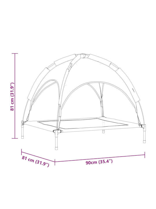 vidaXL Elevated Dog Bed Gray 90x81cm