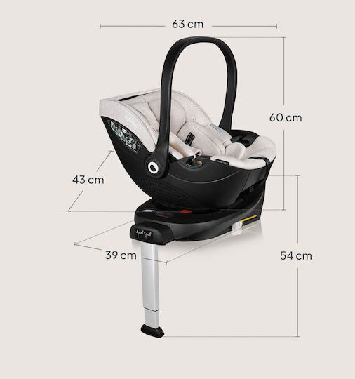 Lionelo Moxie Baby Car Seat i-Size with Isofix Beige Sand