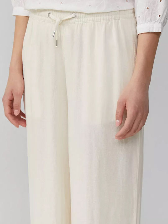 Damen Leinen Hose Ecru