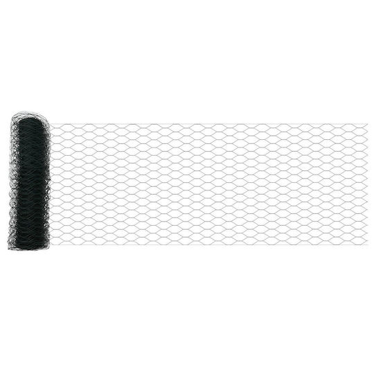 Zaunset 11-tlg. U-Profil Grün 60 cm Stahl Sechseckzaun Grün 0,6x100 m Stahl