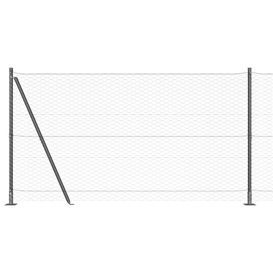 Zaunset 2-teilig Grau Stahl 25 x 1,5 m Langlebig