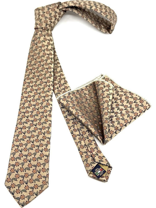 Legend Accessories Men's Tie Set Printed in Beige Color