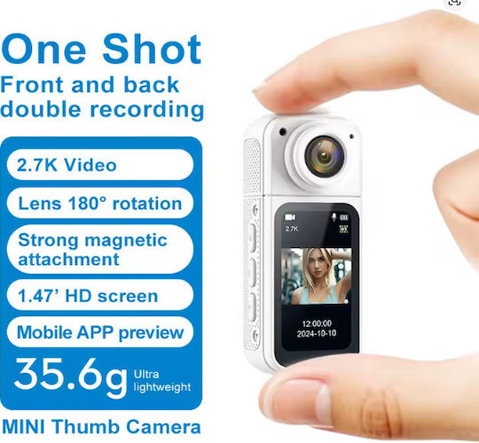 3164463 Action Camera 2K με Οθόνη 1.5" Μαύρη