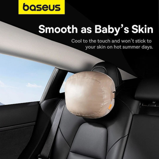 Baseus ComfortRide Headrest Dual Material Autokissen in Beige Farbe