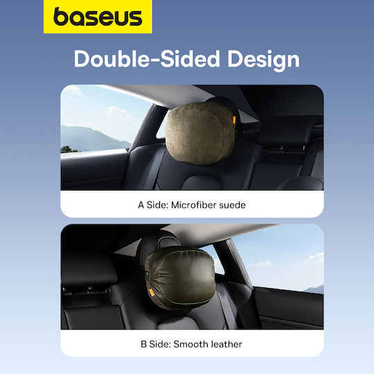 Baseus ComfortRide Headrest Dual Material Car Pillow in Green Color