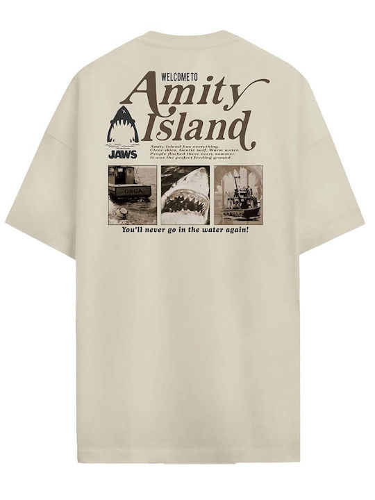 Cotton Division Oversize T-shirt Jaws Welcome to Amity Island Mjato005