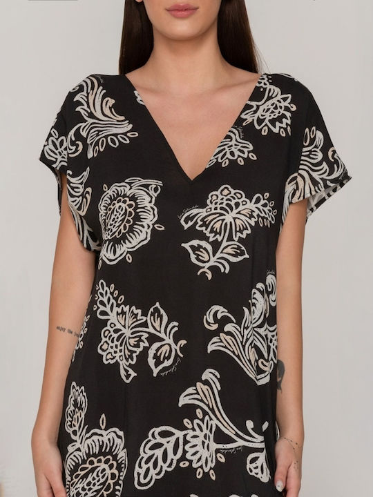 Luna Women's Mini Caftan Beachwear Black